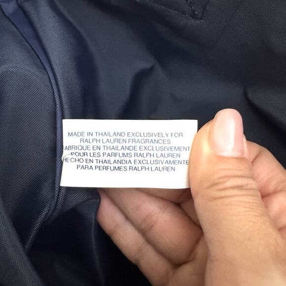 Vintage RALPH LAUREN Blue Canvas Double Handles Travel Bag Beach Tote Bag - Picture 4 of 10